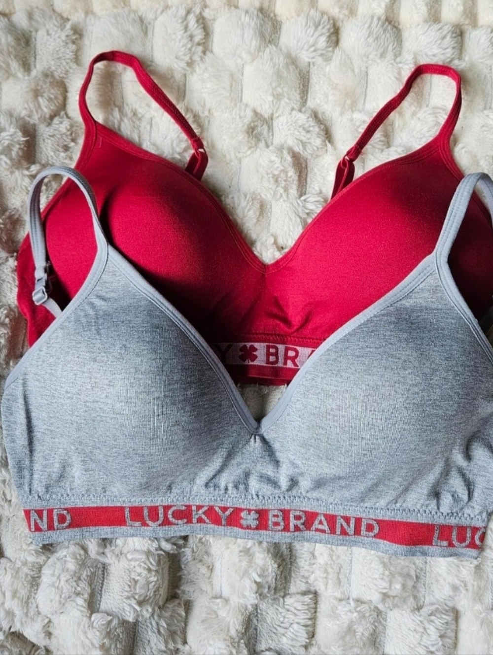 Lucky Brand Women's Red & Gray Everyday Wireless Bras - Picture 4 of 4